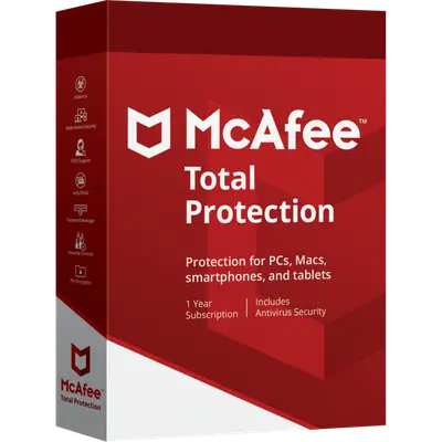Antivirus McAfee Total Protection 10 Dispositivos por 1 año