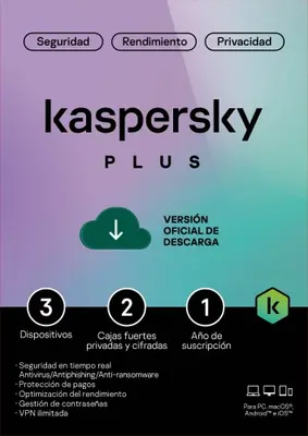 Kaspersky Plus Para 3 PCs por 1 Año