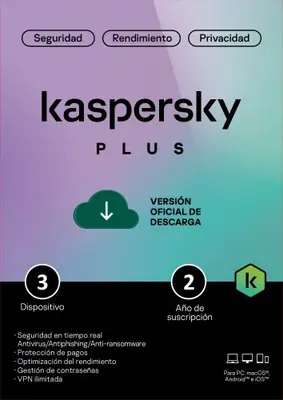 Kaspersky Plus Para 3 PCs por 2 Años