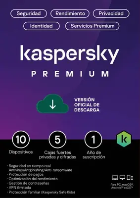 Kaspersky Premium Para 10 PCs por 1 Año